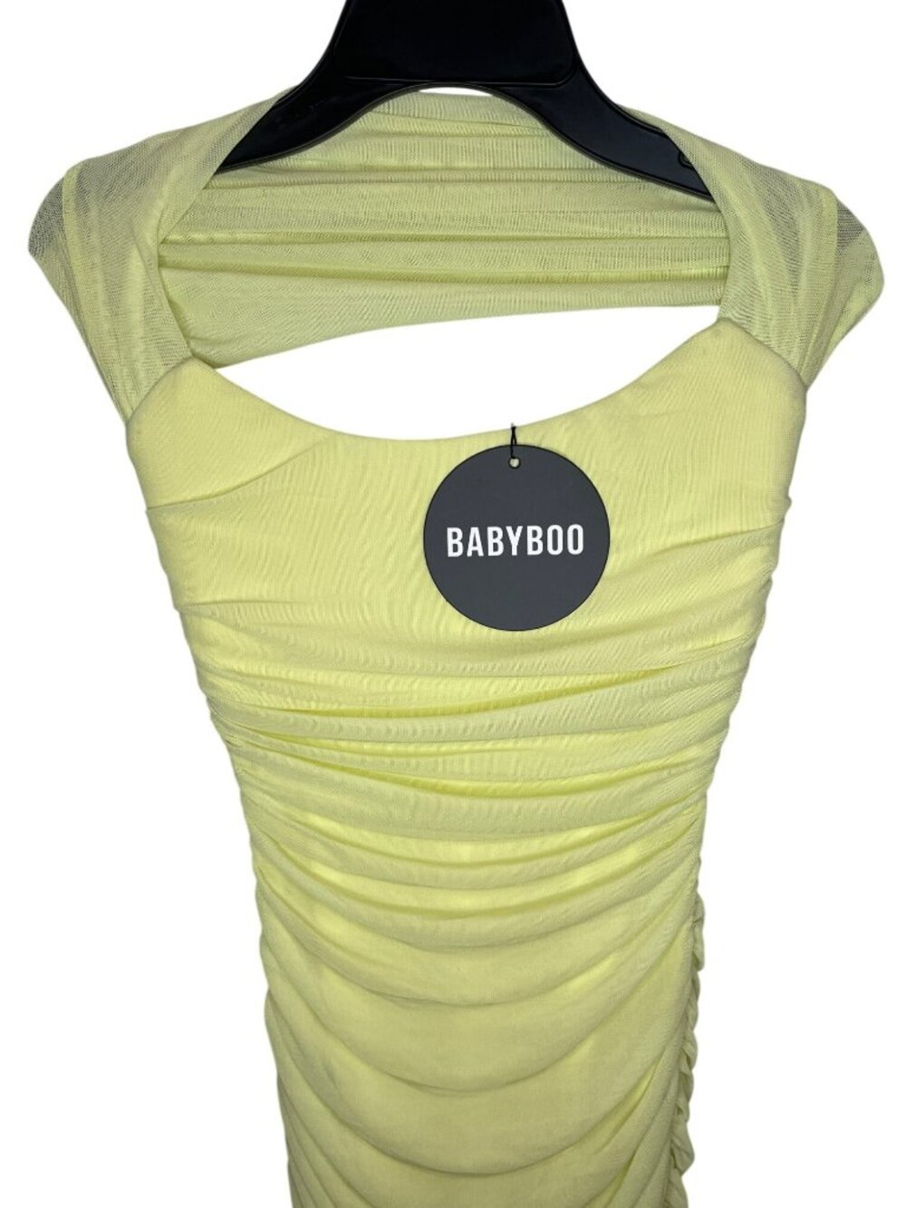 Babyboo Demi Maxi Dress Lime Green Ruched Sleeveless Size XS NEW WITH TAGS - Picture 2 of 10